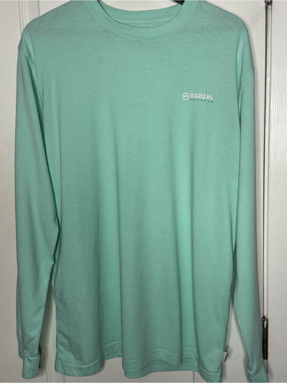 Magellan Outdoors Men’s Long-Sleeve Crew Tee in Mint Green